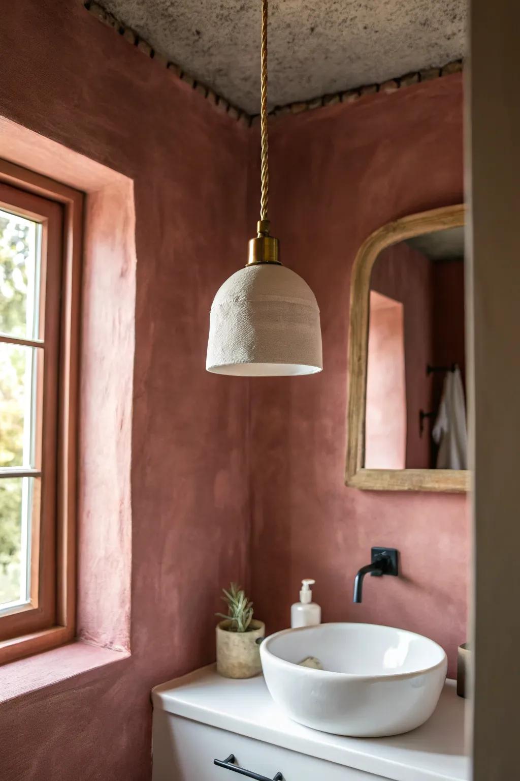Color-drench a tiny bath—matching walls and ceiling makes the room feel bigger instantly.