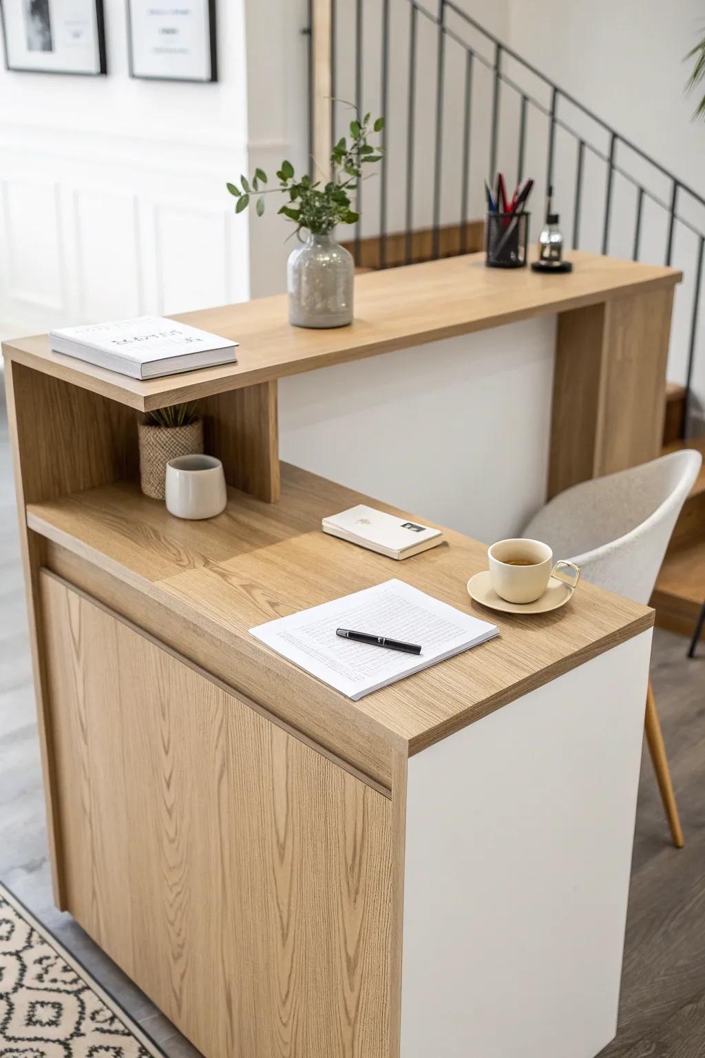 A slim accessible-height return surface makes check-in easy—without adding bulk.