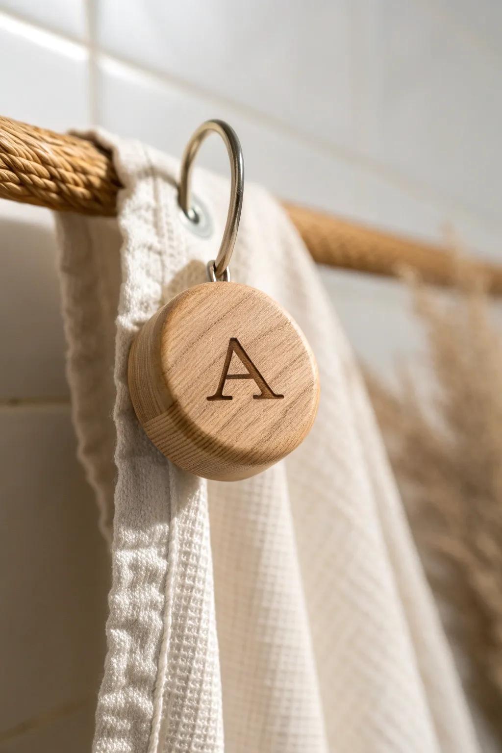 Turning everyday items into learning adventures - Discover the beauty of simplicity with our alphabet-labeled shower hooks.