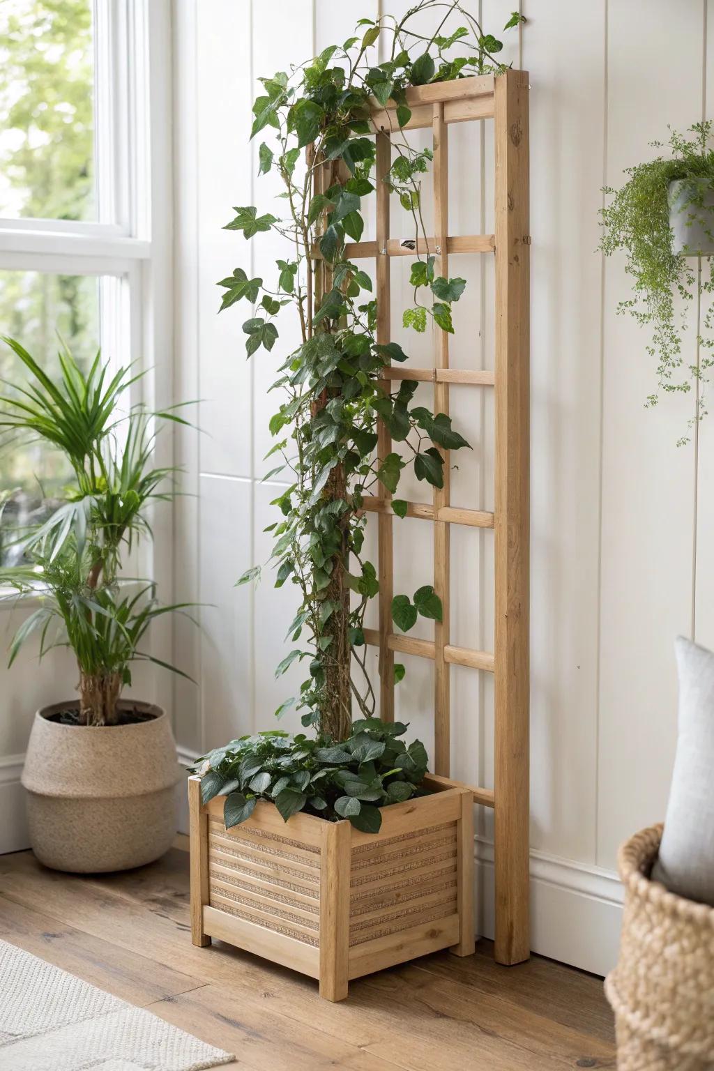 Turn your balcony into a secret garden room with a tall trellis planter privacy screen.
