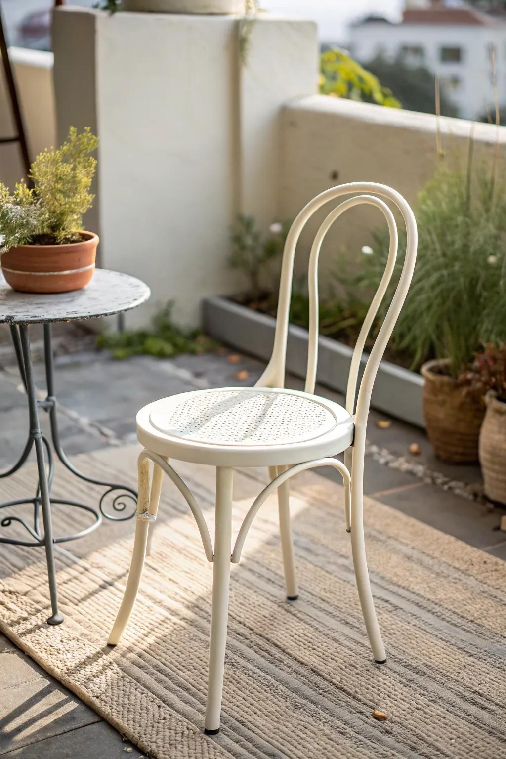 A fresh coat of outdoor paint turns mismatched patio finds into a cohesive, budget set.