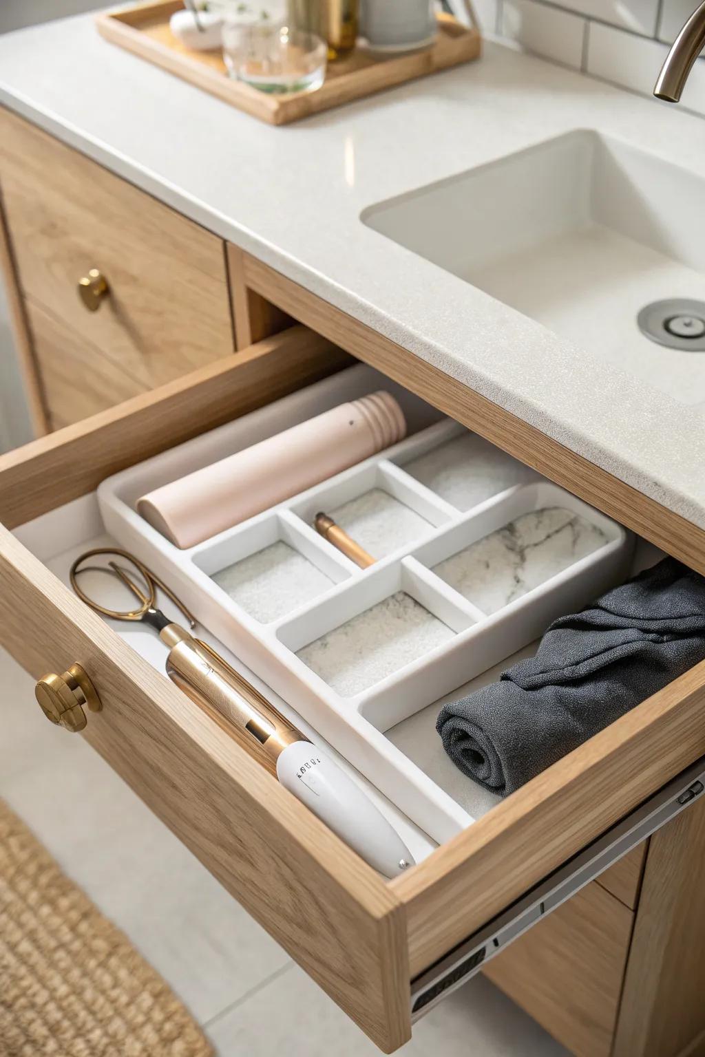 Create a heat-safe hot tool zone so cords stay neat—even when you’re rushing.