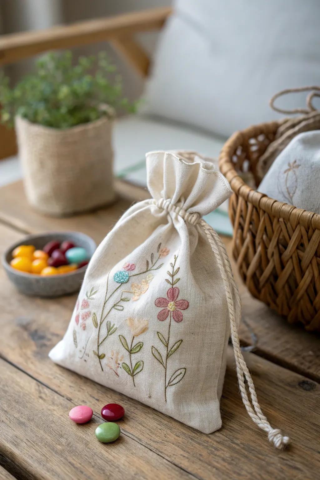 Charming DIY fabric pouches: a blend of rustic elegance and boho flair!