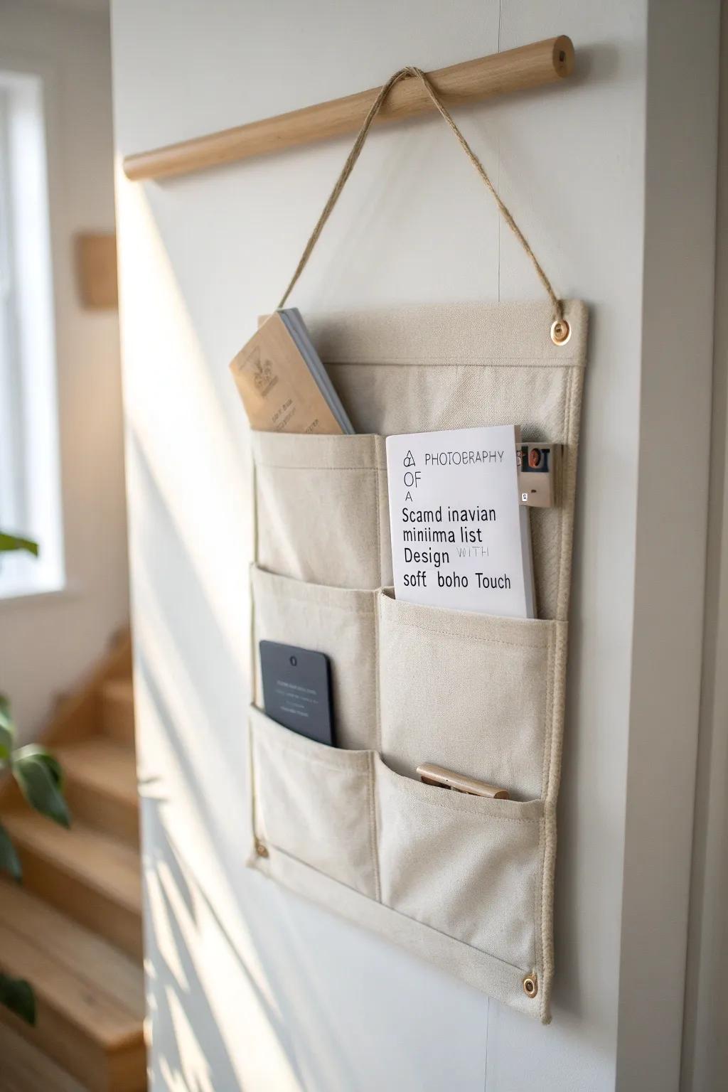 A wall pocket organizer keeps coin envelopes sorted by label—and frees up every drawer.