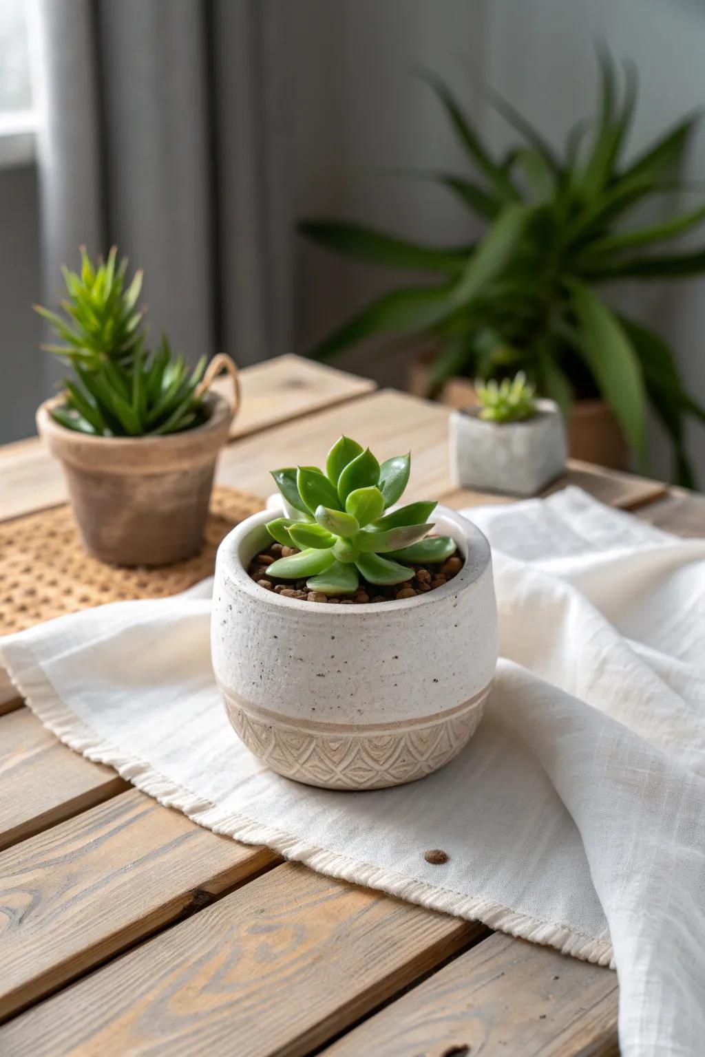 Bring a touch of nature and authenticity to your craft fair booth with a personalized plant accent.