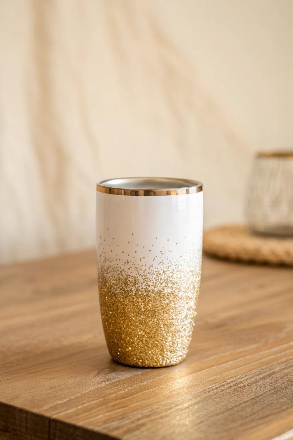 Add a touch of sparkle to your sip with this DIY glitter cup!