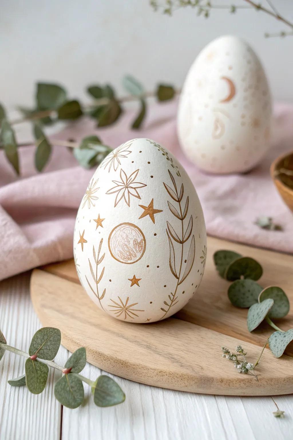 Add a touch of mystique to your Easter with these celestial egg designs, where the stars align with Scandinavian minimalism.