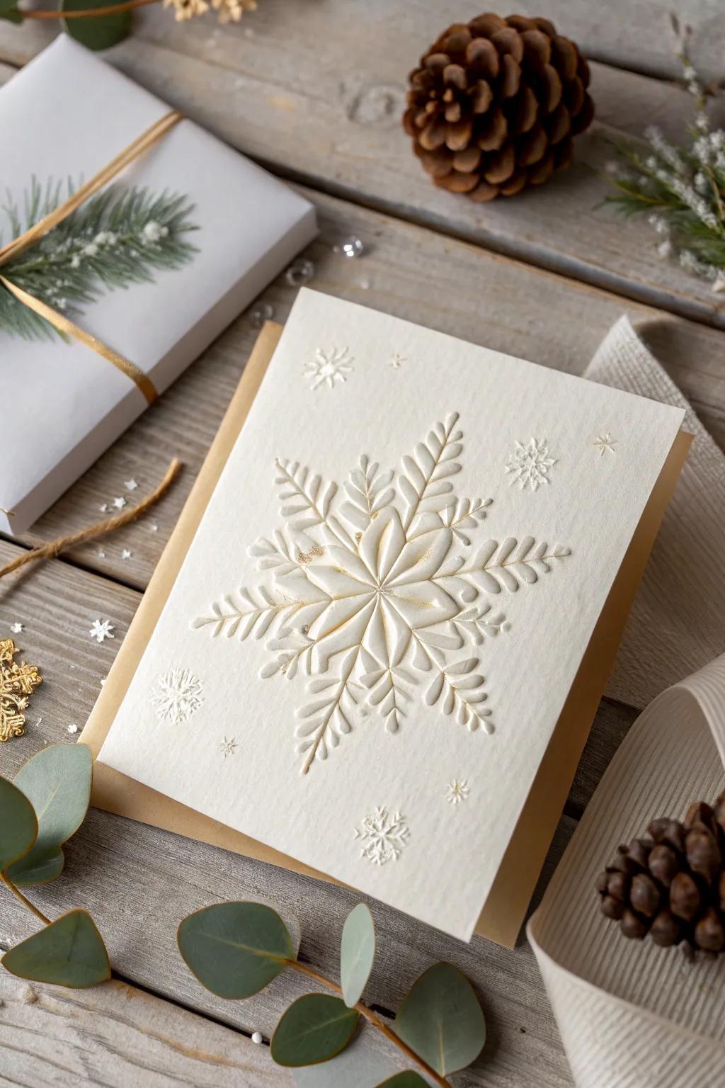 Embrace the festive spirit with minimalist embossed designs that bring a touch of elegance to your holiday cards.