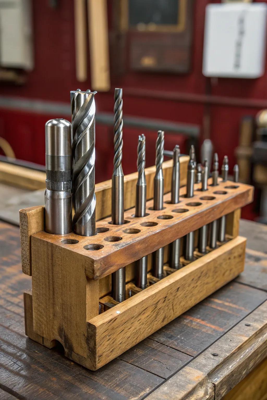 Transform your workshop: a dish rack's new life as an end mill organizer.