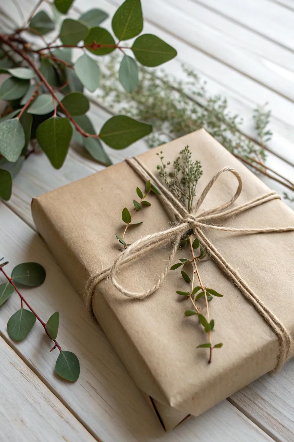 Embrace nature's simplicity with rustic gift wrapping for Father's Day.