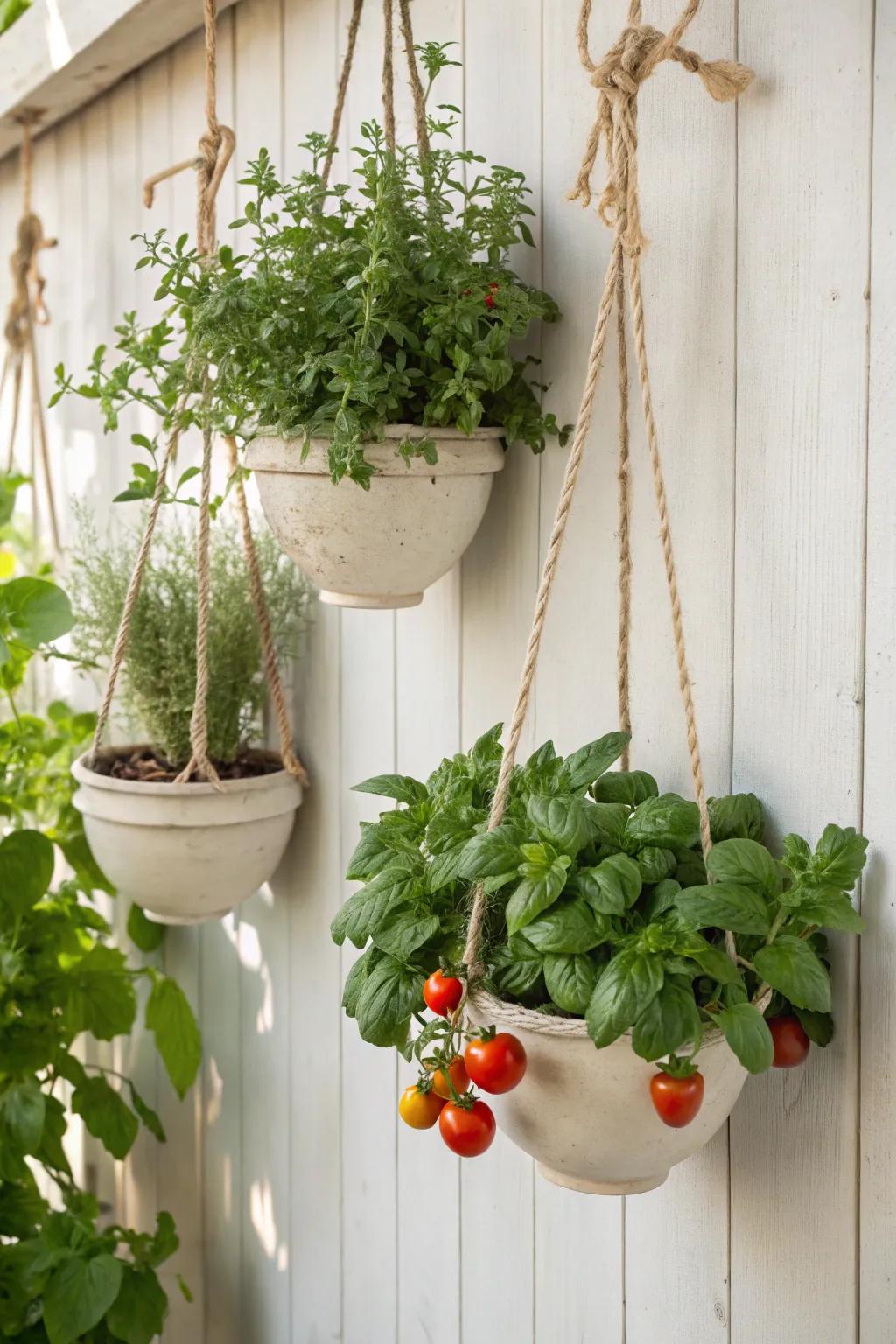Elevate your gardening game with a chic hanging vegetable garden – eco-friendly and effortlessly stylish.