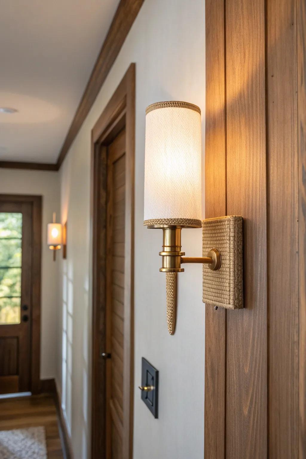 One dimmer-friendly sconce that shifts your hallway from bright mornings to cozy nights.