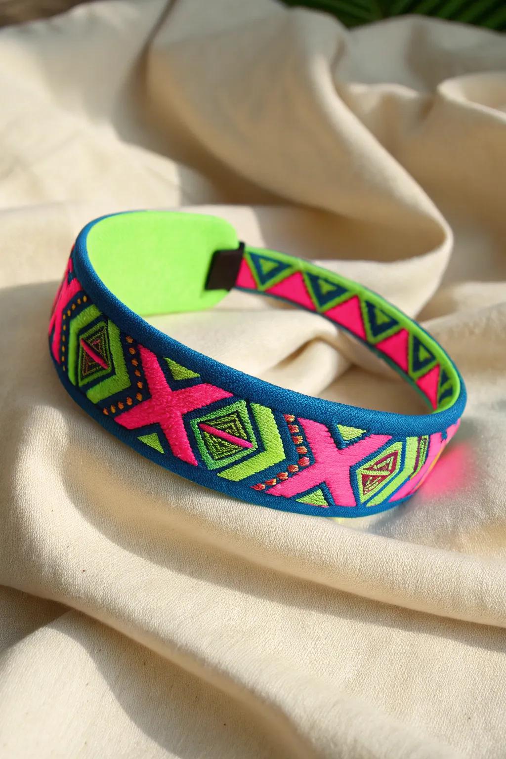 Embrace the retro charm with a pop of neon sophistication. 🌈✨ #RetroVibes #ScandiBoho