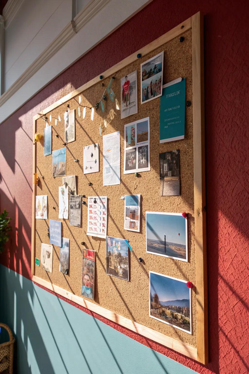 Elevate your workspace with the timeless charm and utility of a corkboard.