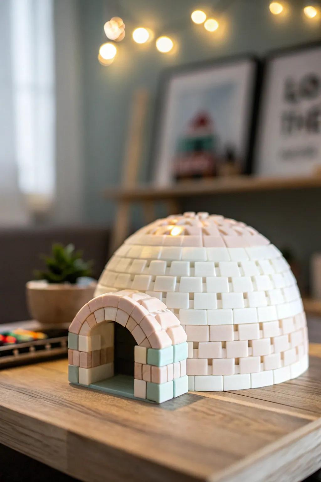 Craftsmanship meets play: A minimalist Lego igloo inspired by Scandinavian design.