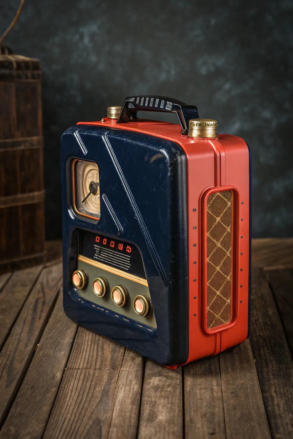 Turn up the retro charm with this handcrafted vintage radio in a jerry can case.