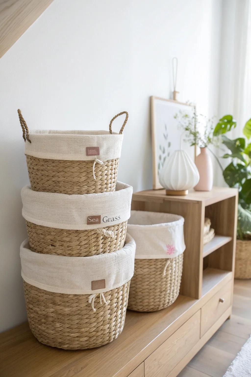 Matching baskets + one accent label color instantly calm a kids’ room and cut visual clutter.