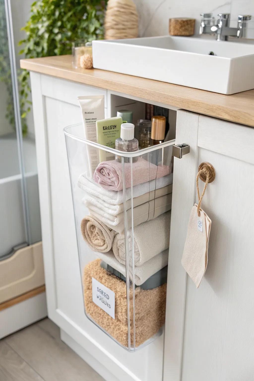 Use door-mounted bins for light essentials—bandages and packets stay tidy and safe.