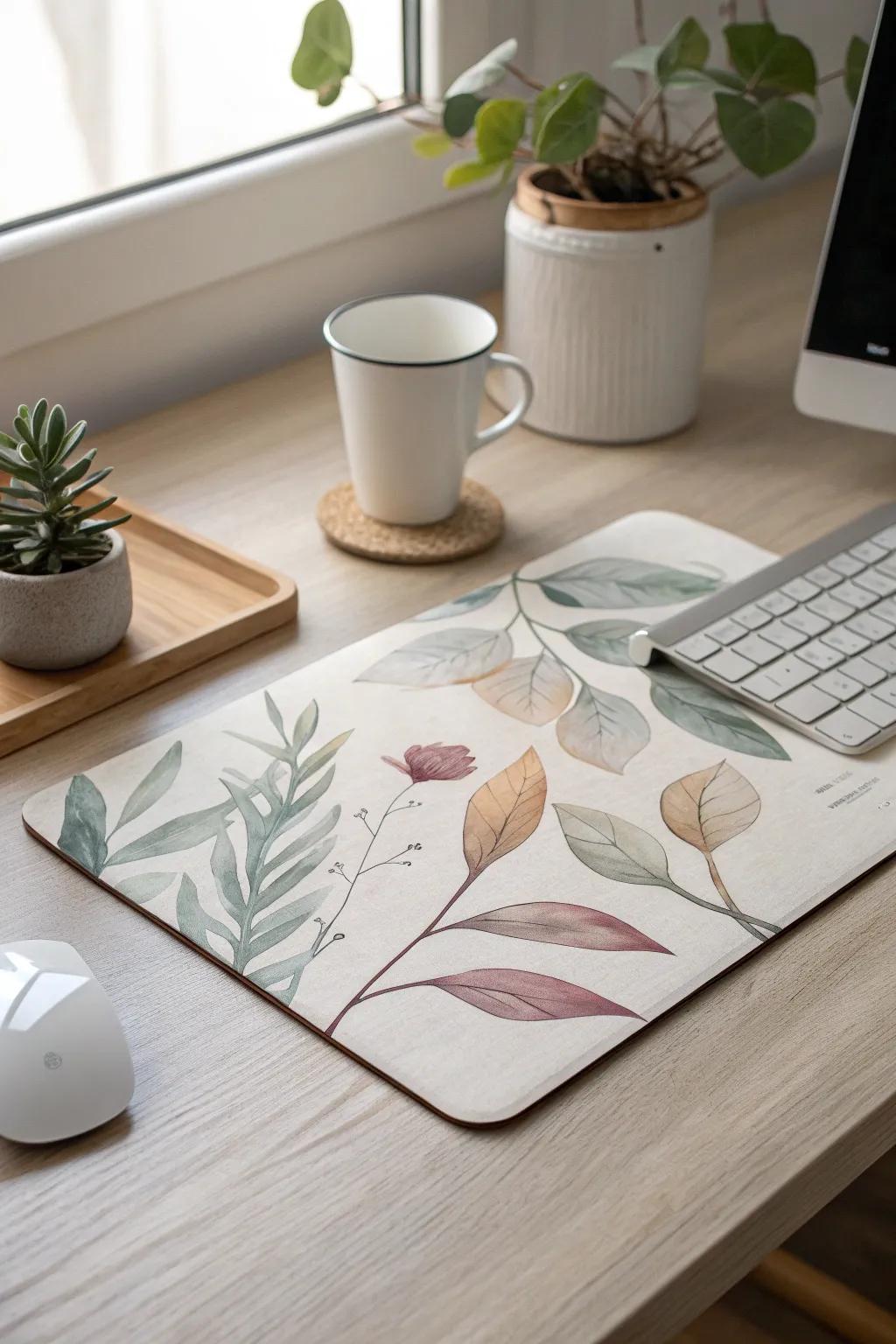 Transform your workspace into a mini art gallery with a beautifully crafted, art-inspired mouse pad. #ScandinavianDesign #BohoChic