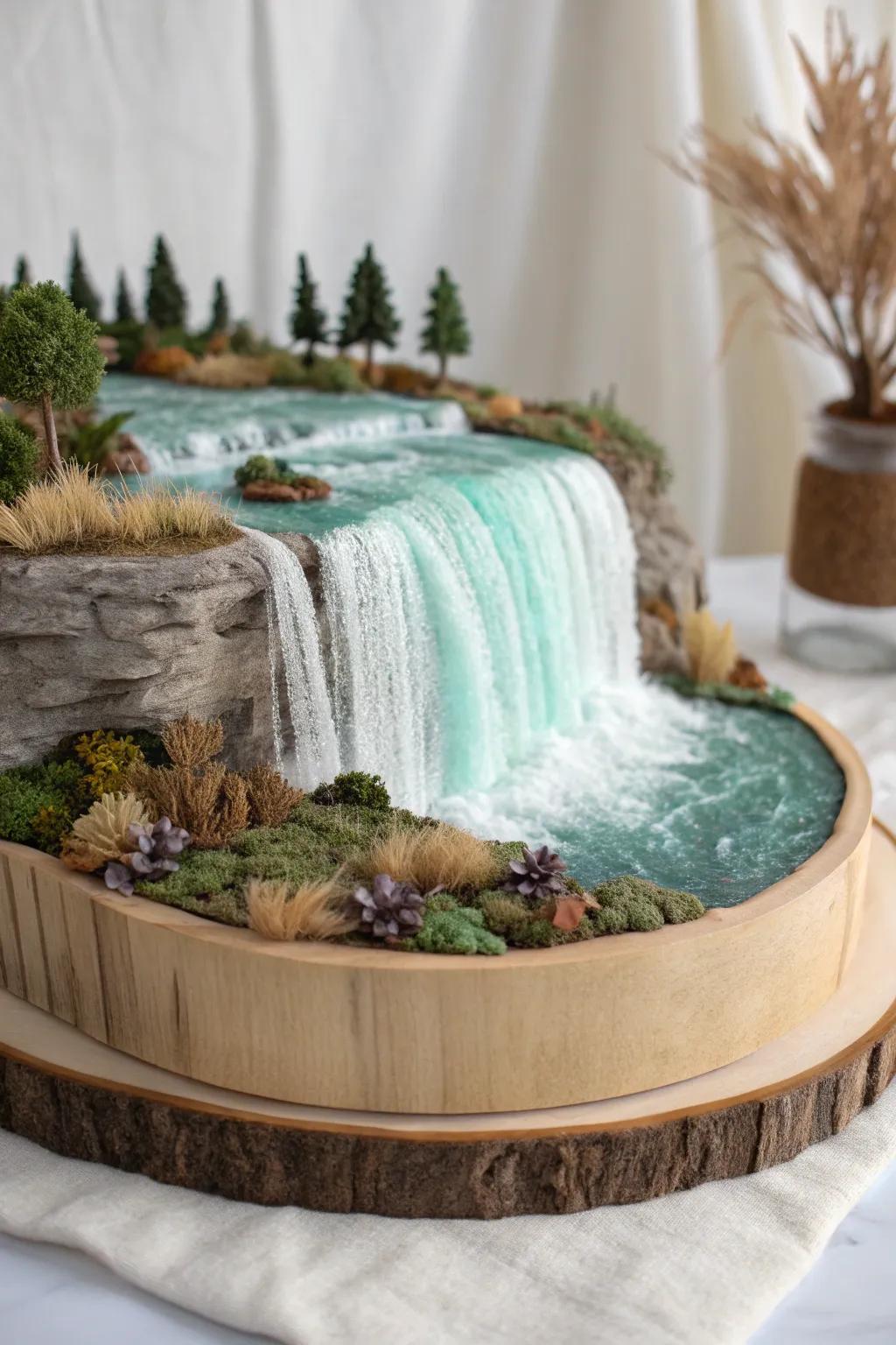 Experience the serene beauty of Niagara Falls with a handcrafted touch and eco-friendly dyes.