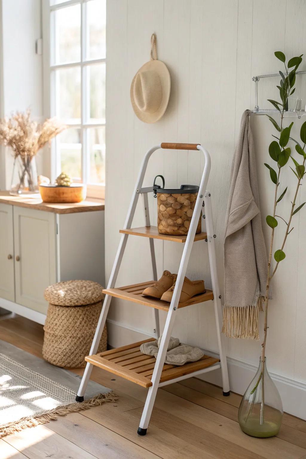 A slim folding step stool—your secret weapon for reaching top pantry shelves safely.