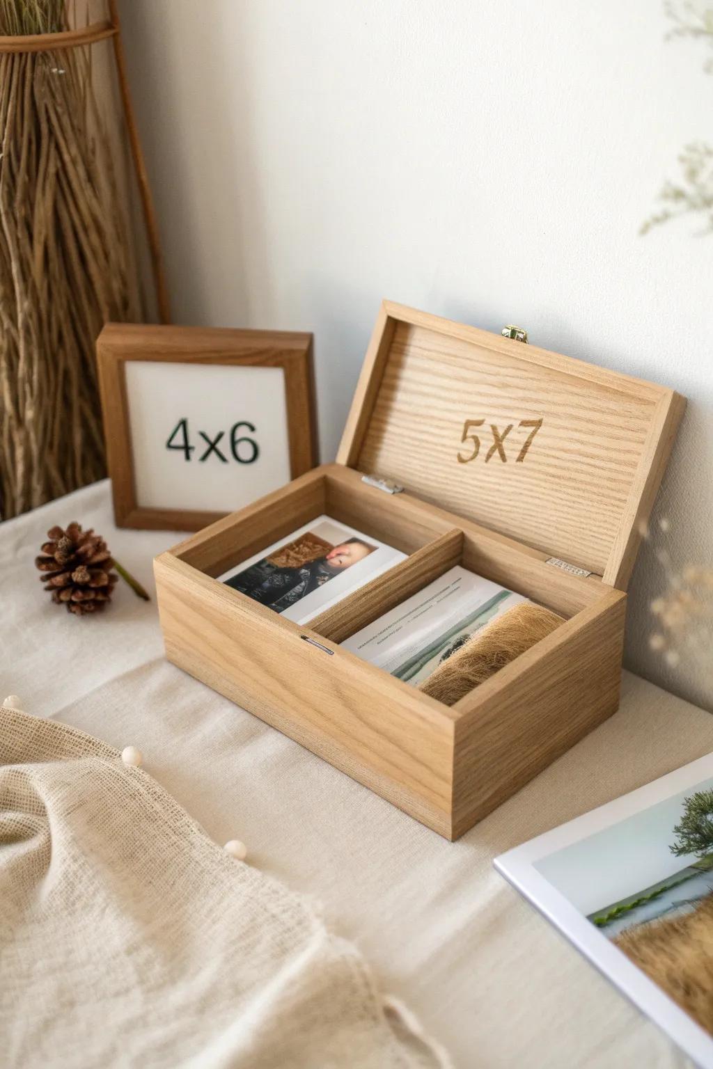 Keep 4x6 and 5x7 prints in separate boxes to prevent curled corners and bent edges.