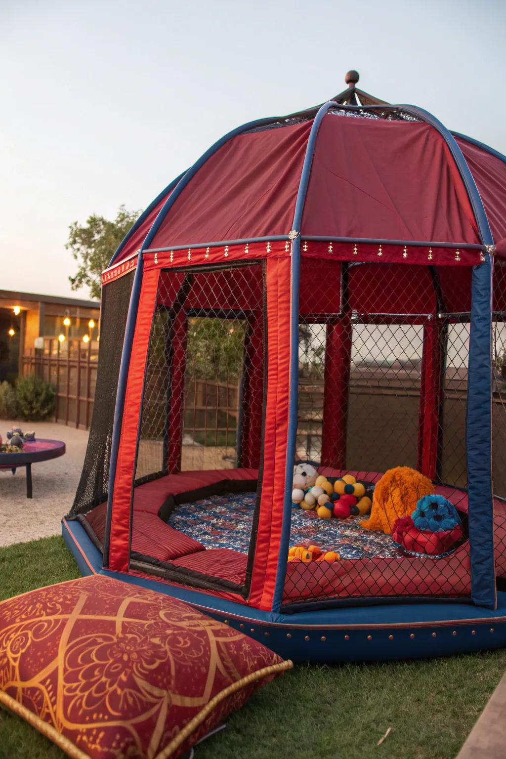Elevate your pet's playtime with this stunning trampoline transformation!