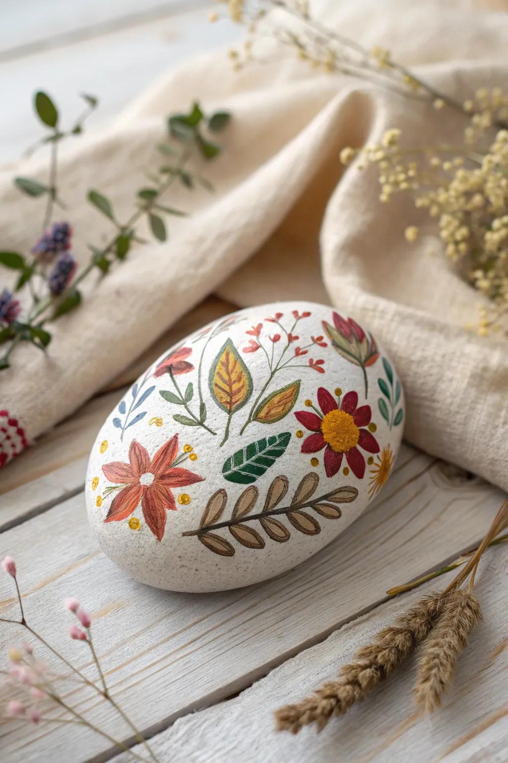 Capture the beauty of the seasons with a simple painted rock; nature's canvas meets artistic expression.
