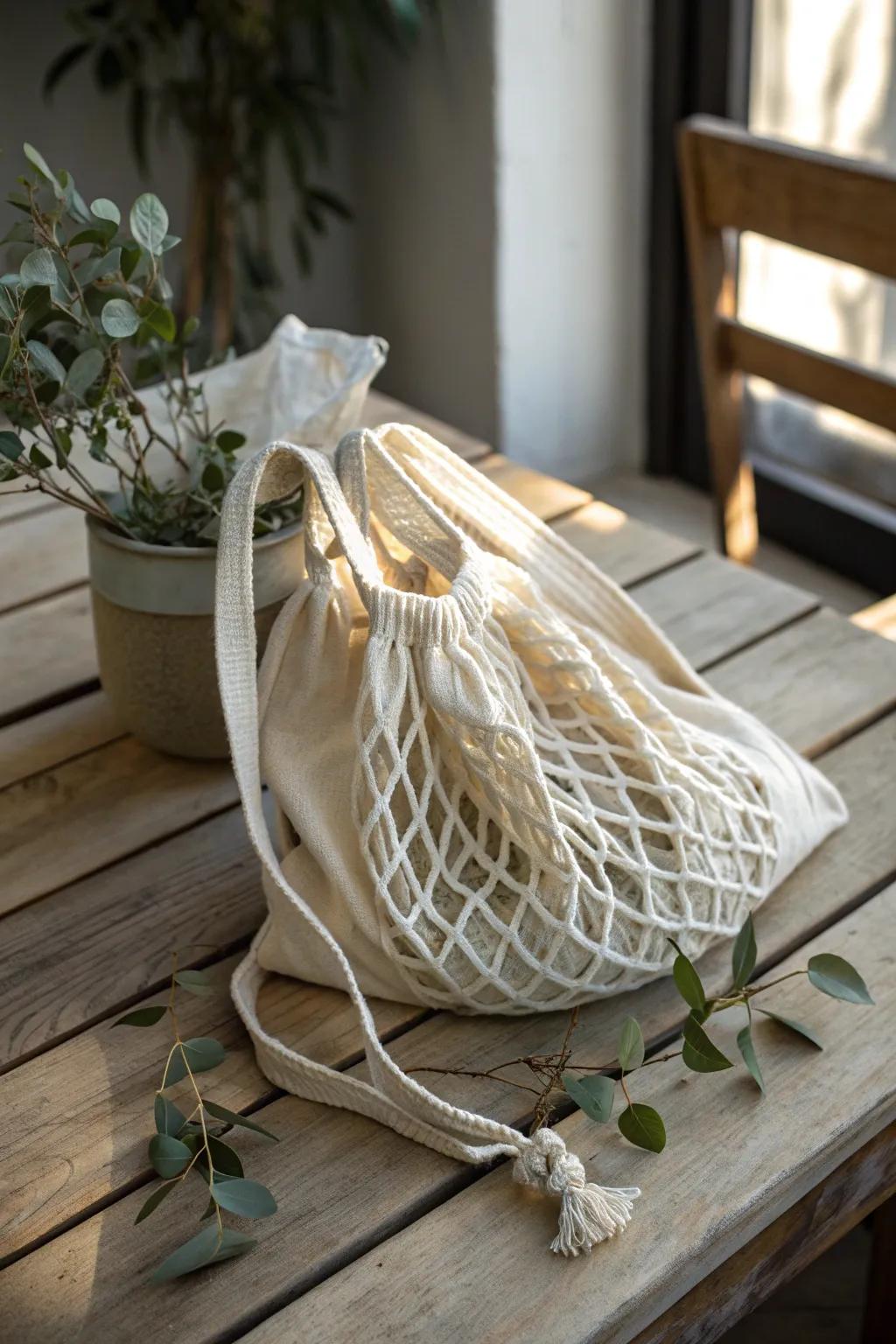 Embrace sustainability with style: hand-sewn eco-friendly produce bags for your mindful shopping adventures.