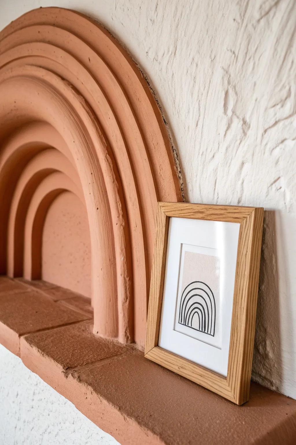 Paint a soft arch behind a tiny frame—instant big-art impact for the smallest wall.