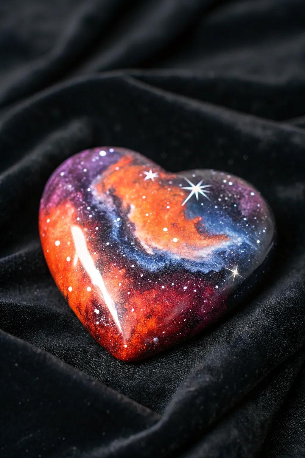 Craft love from the cosmos with this stunning galaxy heart rock.