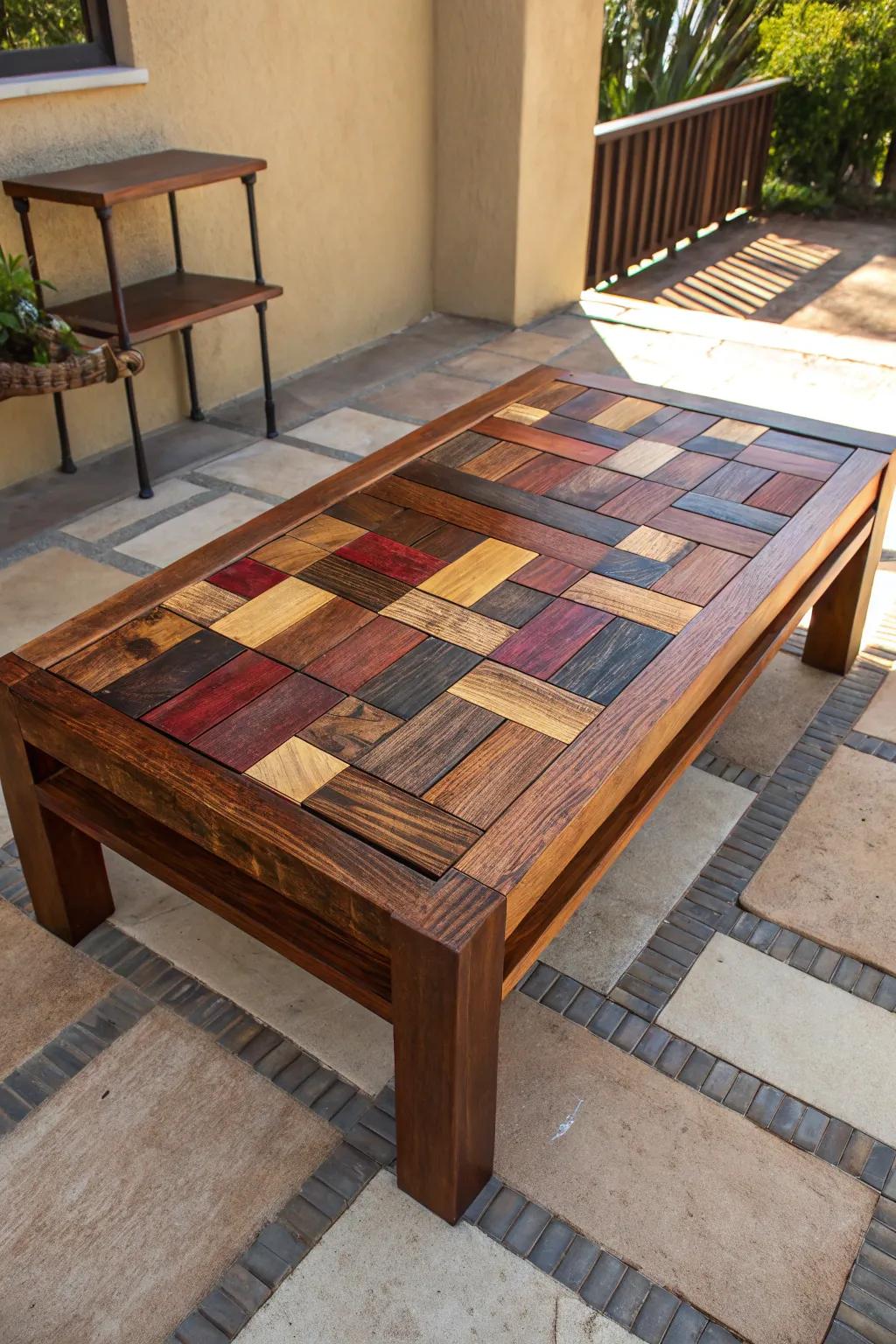 Turn offcuts into conversation: A mosaic of craftsmanship for your patio.