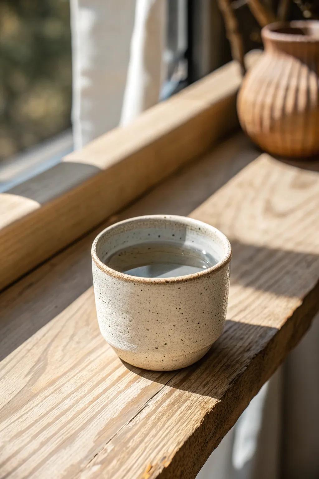 A tiny cup of water by your calming corner—sip, breathe deep, and reset in seconds.