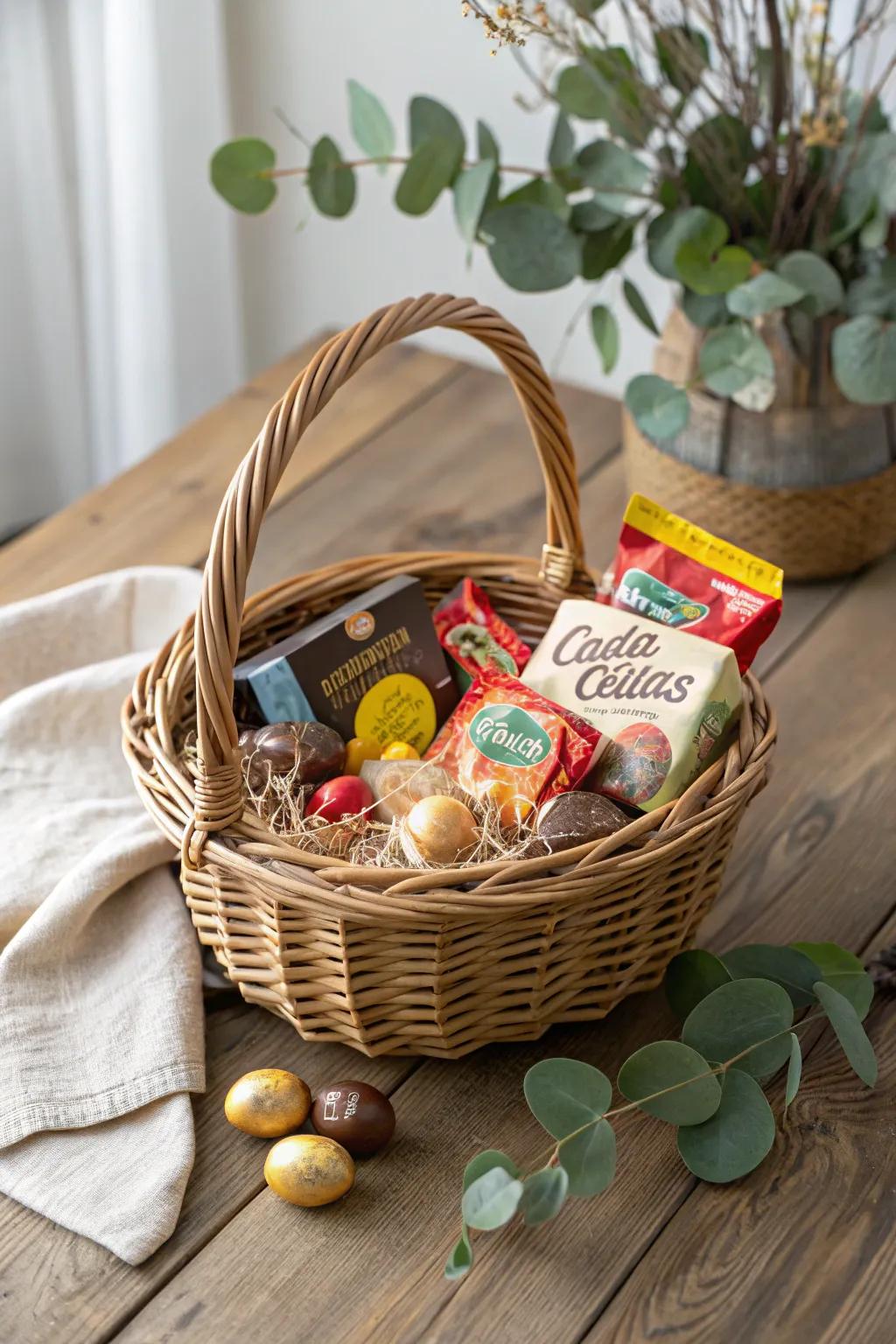 Explore the world one sweet at a time with this chic, international Easter basket.