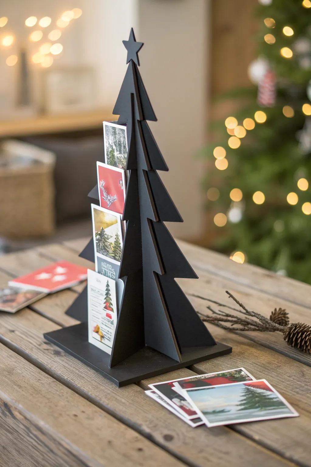 Elevate your holiday decor with a stylish 3D-printed Christmas card holder, perfect for organizing your festive greetings.