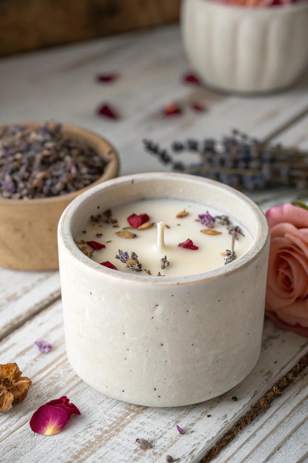 Handcrafted elegance: Create your own scented candles with natural beauty and simplicity.