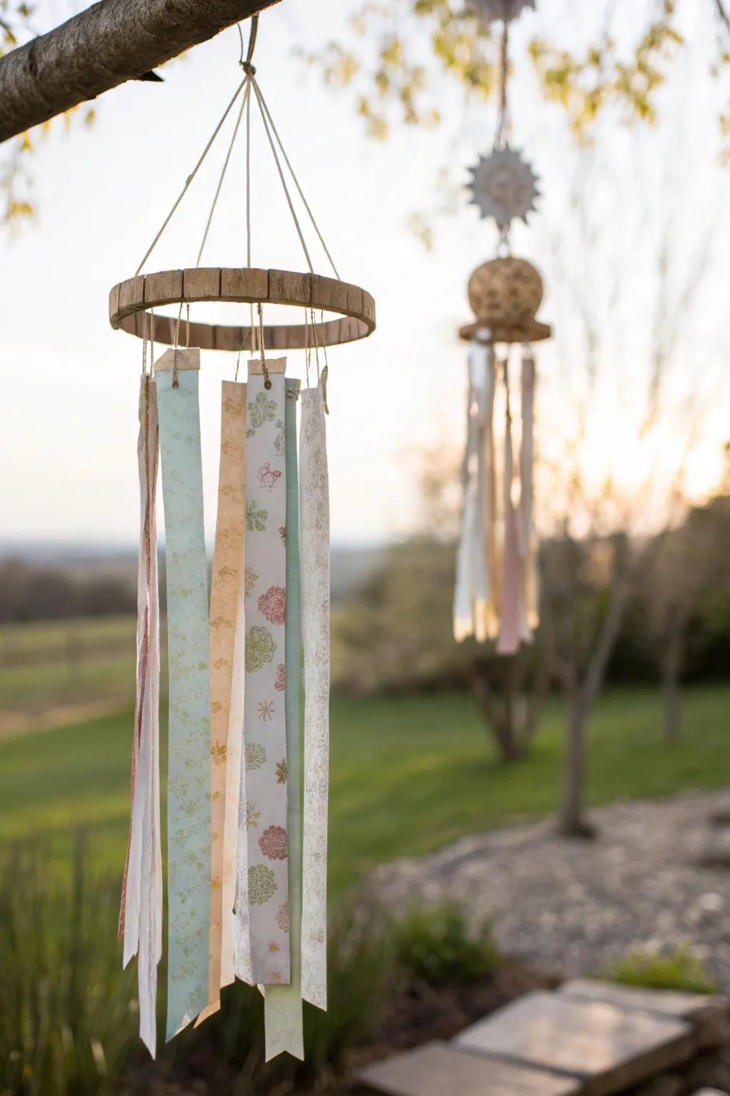 Embrace the soothing melodies of nature with these exquisite paper bag wind chimes, adding a touch of whimsy to your serene space.