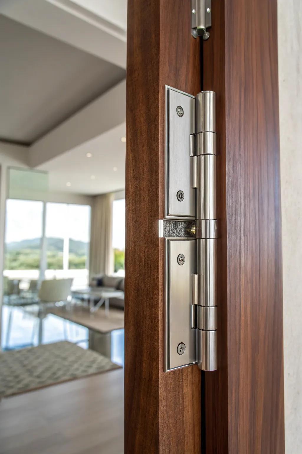 Elevate your space with double action hinges that blend style and practicality.