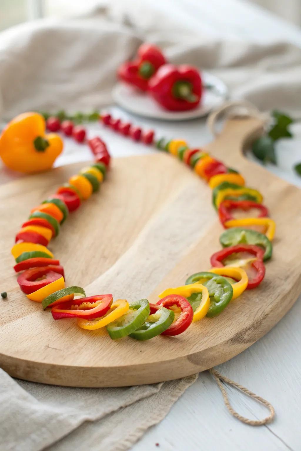 Spice up your style with a bold and beautiful bell pepper necklace!