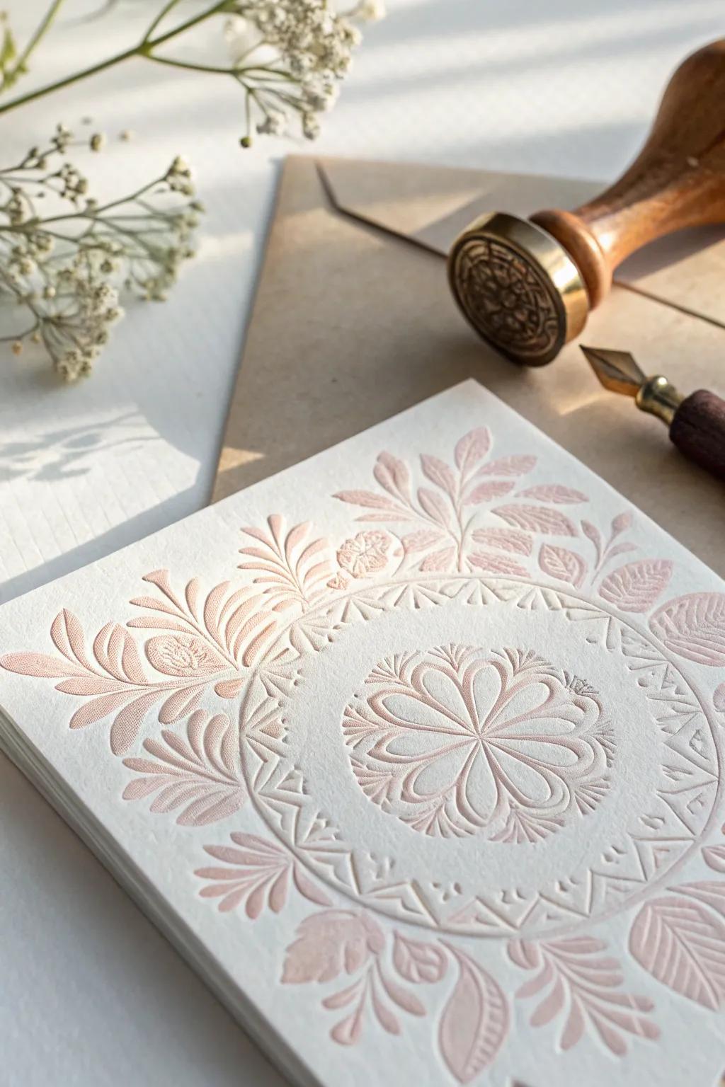 Elevate your stationery with the elegant touch of faux letterpress embossing. Discover the art of simplicity and craftsmanship.