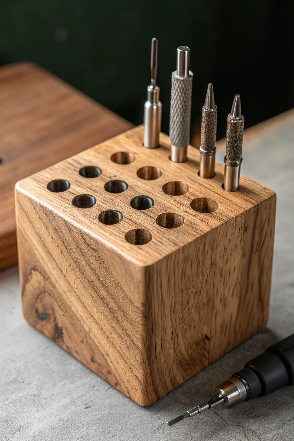 Elevate your workshop with custom wooden block storage—where craftsmanship meets functionality.
