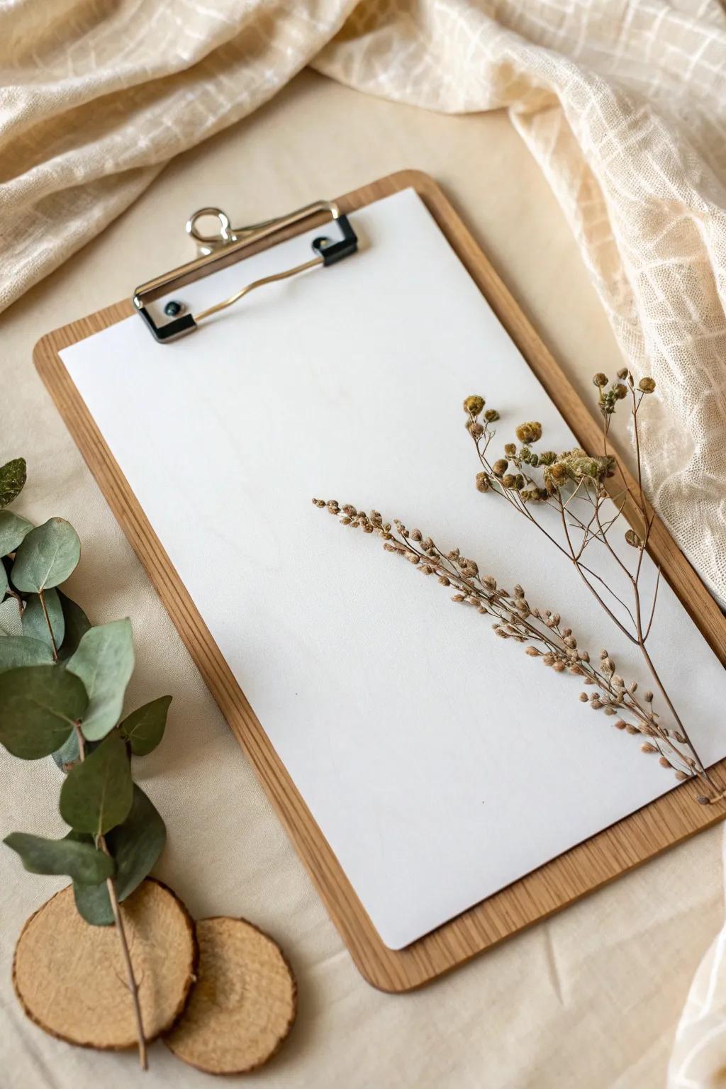 Transform your organization with eco-friendly elegance: Upcycled clipboards that blend minimalist charm with Boho flair.