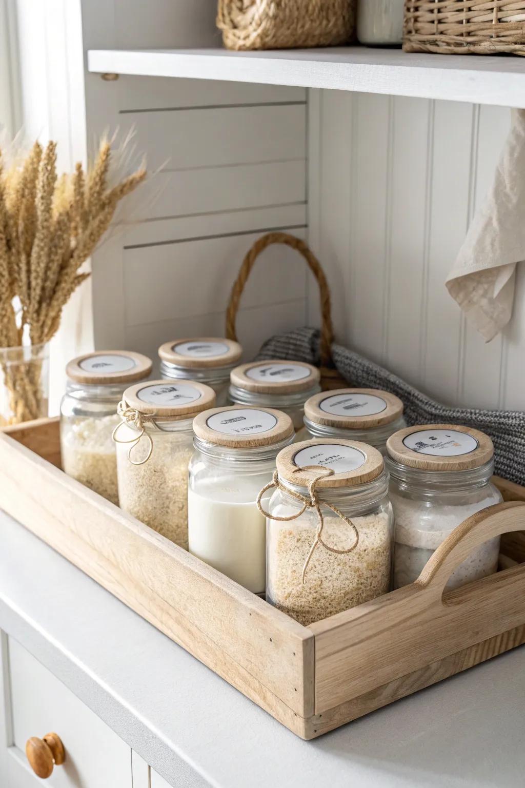 Handled trays pull out as one tidy unit—no more deep-shelf “black hole” in your pantry.