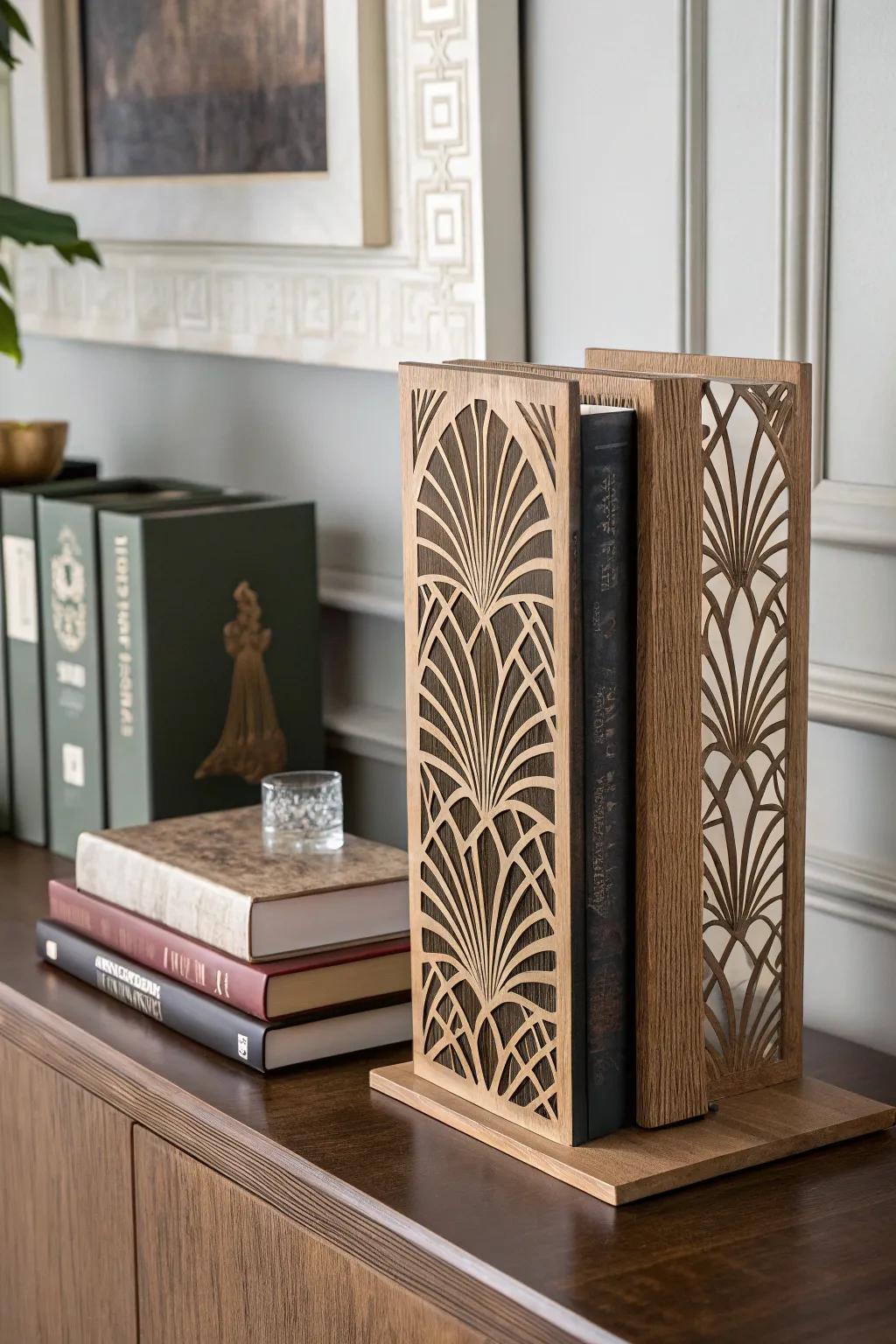 Elevate your bookshelf with these striking MDF laser-cut bookends – where functionality meets modern art.