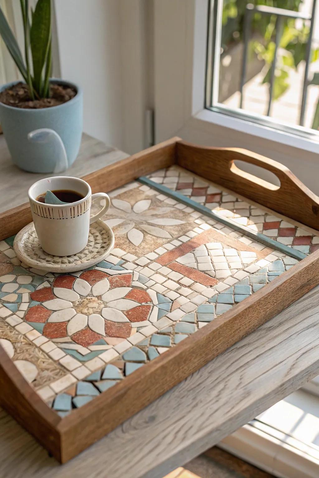 Elevate every coffee moment with the elegance of upcycled mosaic art.