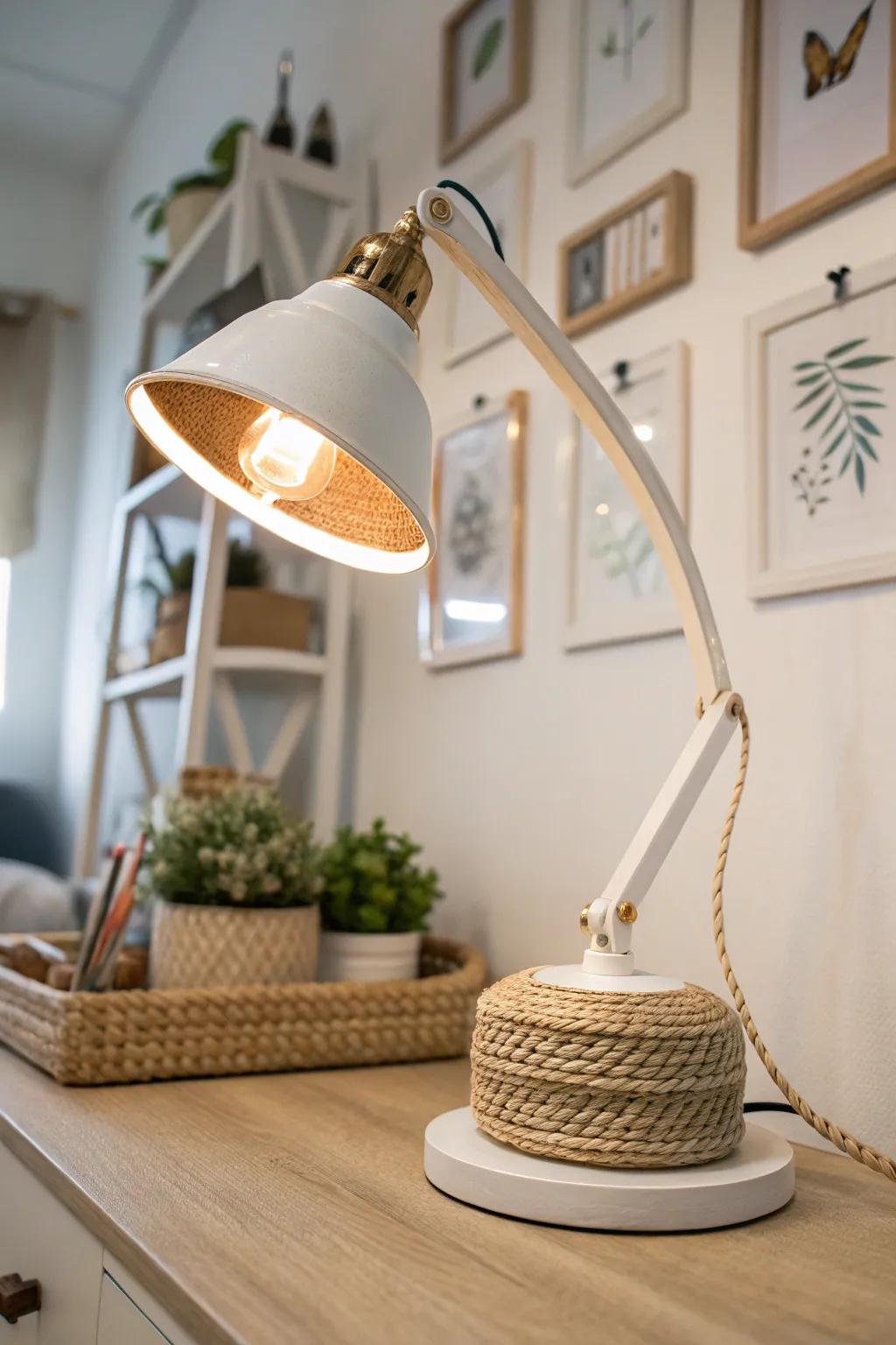 Layer task light with a soft overhead glow to brighten any no-window pocket office nook.