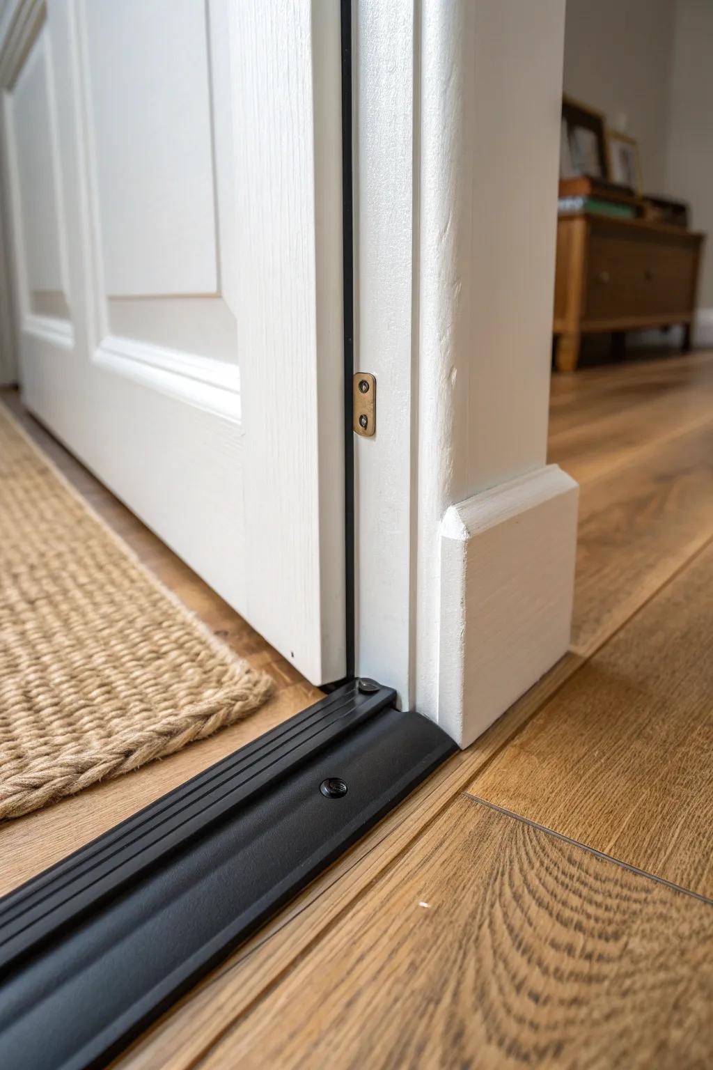 A simple door sweep with soft seals keeps your small movie room quiet, cozy, and private.