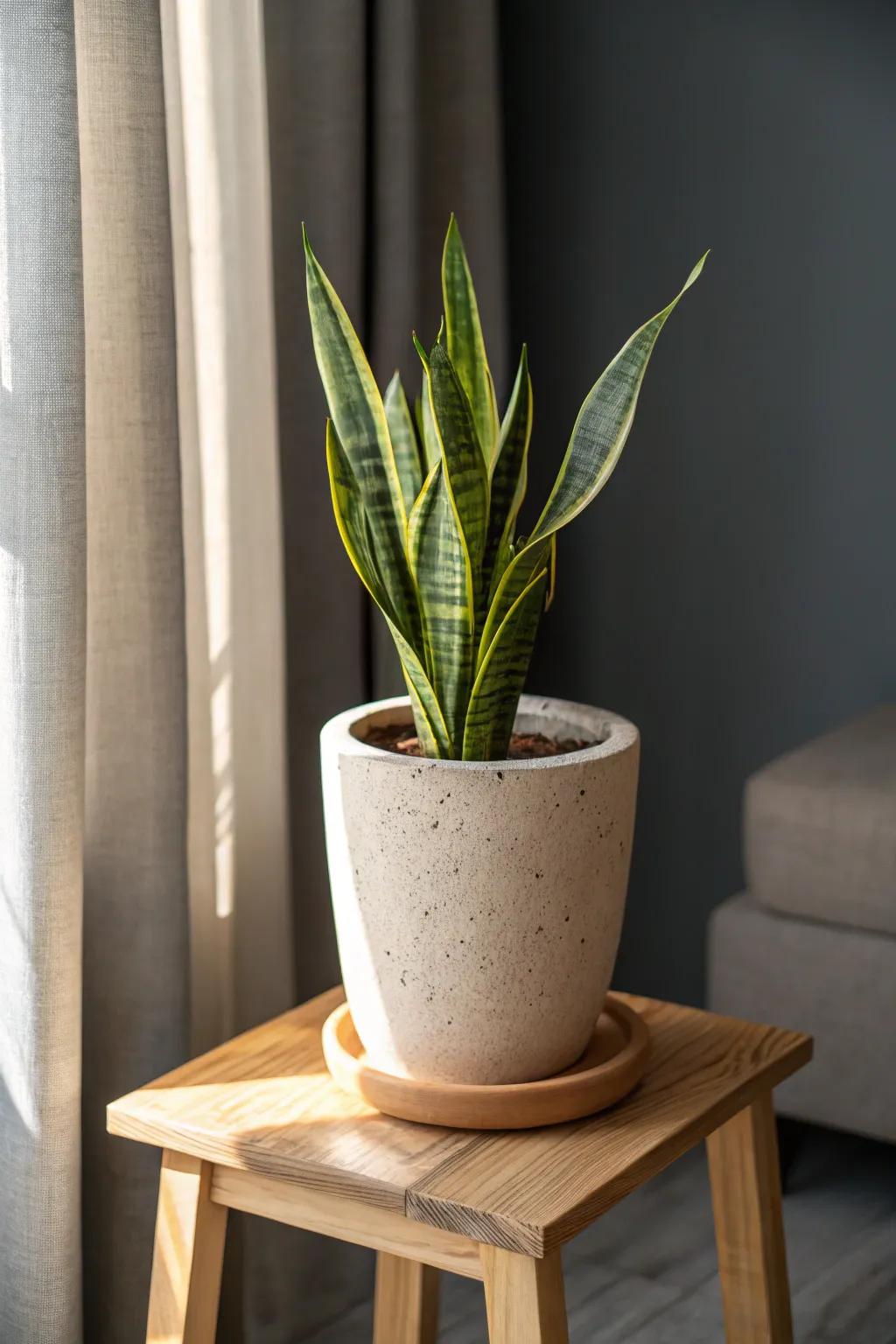 One hardy plant is all it takes to lift a moody small room—no green thumb required.