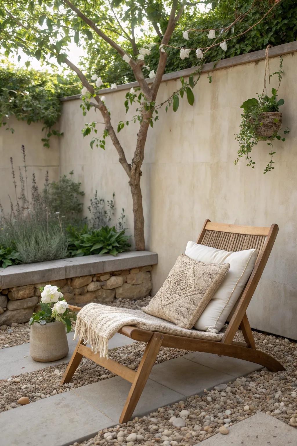 One step down, and your tiny walled garden instantly feels like a chic sunken courtyard lounge.