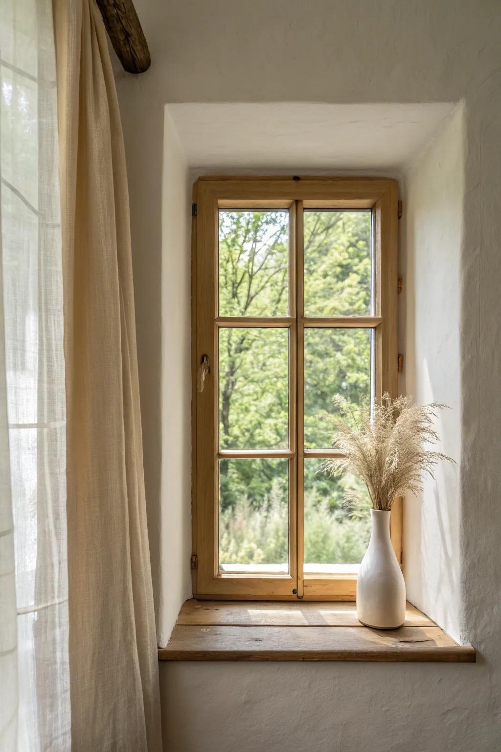 Paint the trim to match the wall—your small window instantly feels calm and intentional.